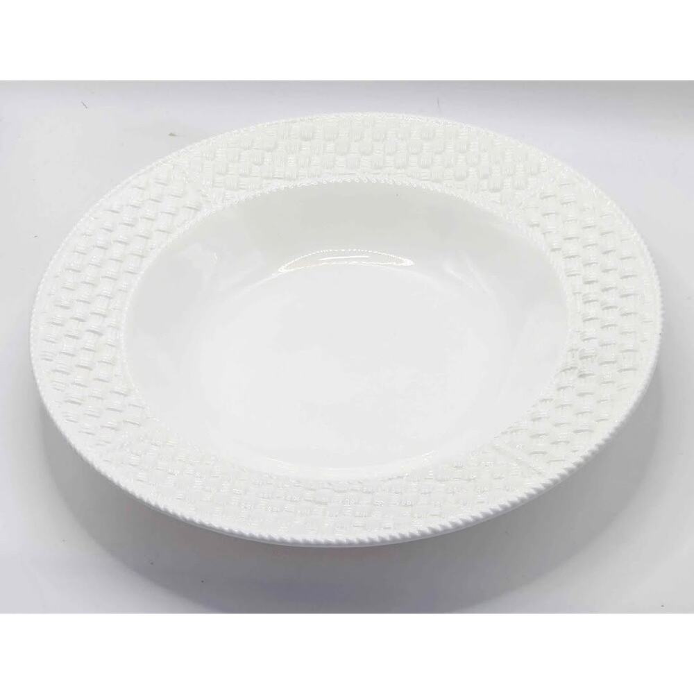 Tiffany Weave Plates - Set of Two 9" Plates - White Made in Ireland - Picture 3 of 8